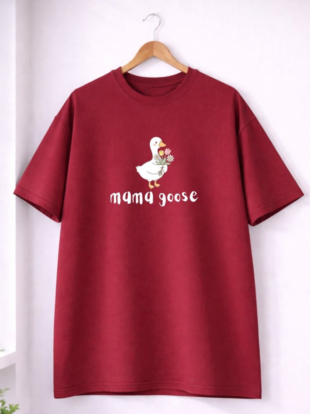 Heavyweight Mama Goose T Shirt Thick Cotton Mom Tee Cute Funny Mom Shirt Women